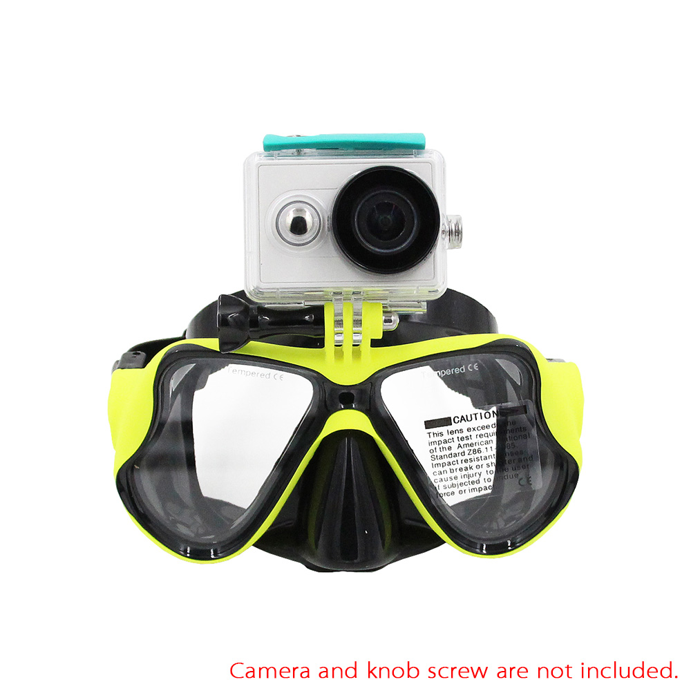unknown Snorkelling Scuba Diving Mask Goggles Swimming Face Mask with Bracket Mount for GoPro Hero 4 3+ 3 2 1 SJCAM SJ4000 SJ5000 Dazzne P2 Xiaomi Yi Sports Action Camera