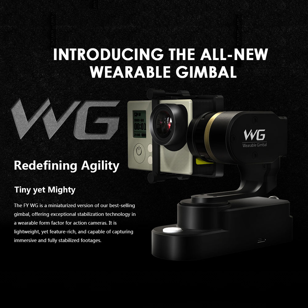 Feiyu FY WG 3-axis Wearable Gimbal Stabilizer for GoPro Hero 3 3+ 4 SJCAM SJ4000 and Similar Shaped Action Cameras