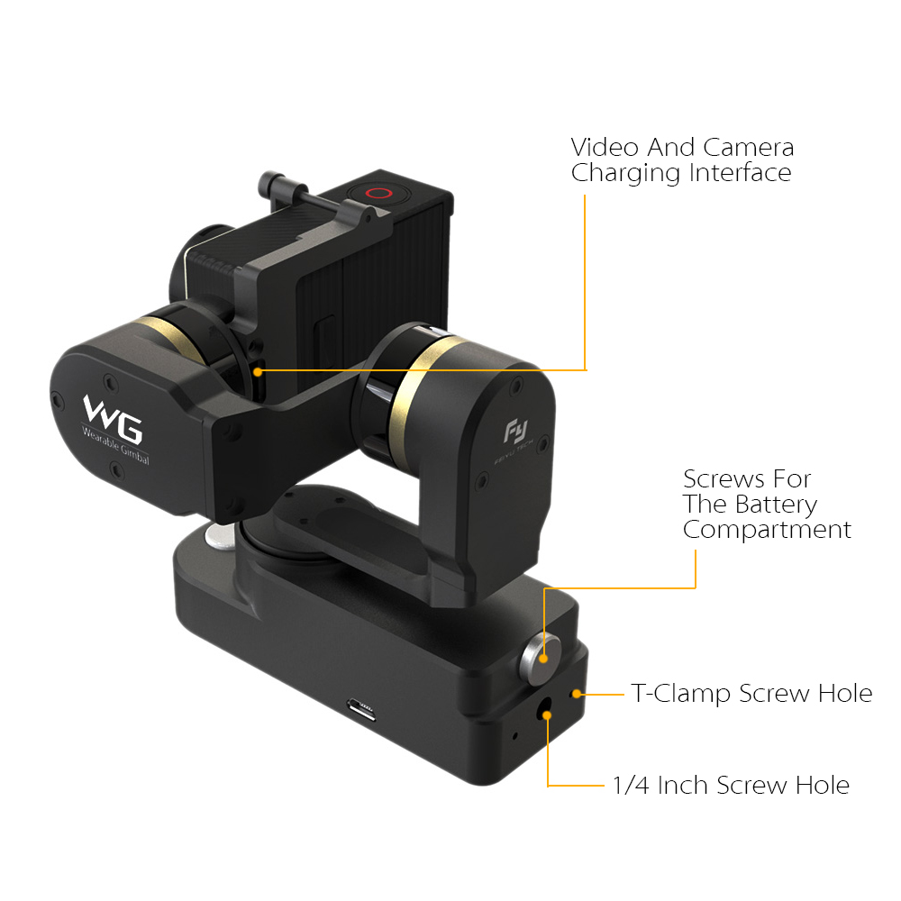 Feiyu FY WG 3-axis Wearable Gimbal Stabilizer for GoPro Hero 3 3+ 4 SJCAM SJ4000 and Similar Shaped Action Cameras
