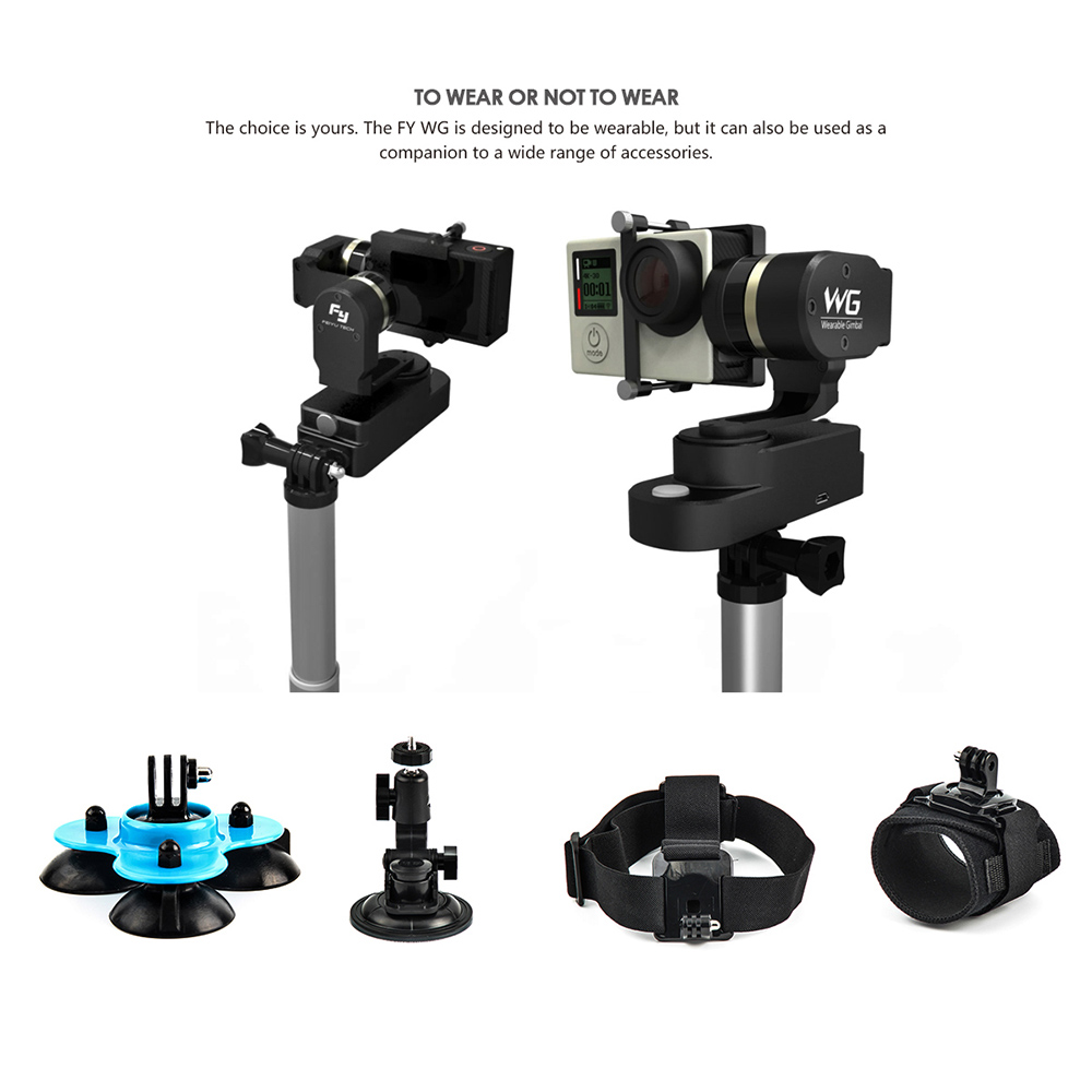 Feiyu FY WG 3-axis Wearable Gimbal Stabilizer for GoPro Hero 3 3+ 4 SJCAM SJ4000 and Similar Shaped Action Cameras