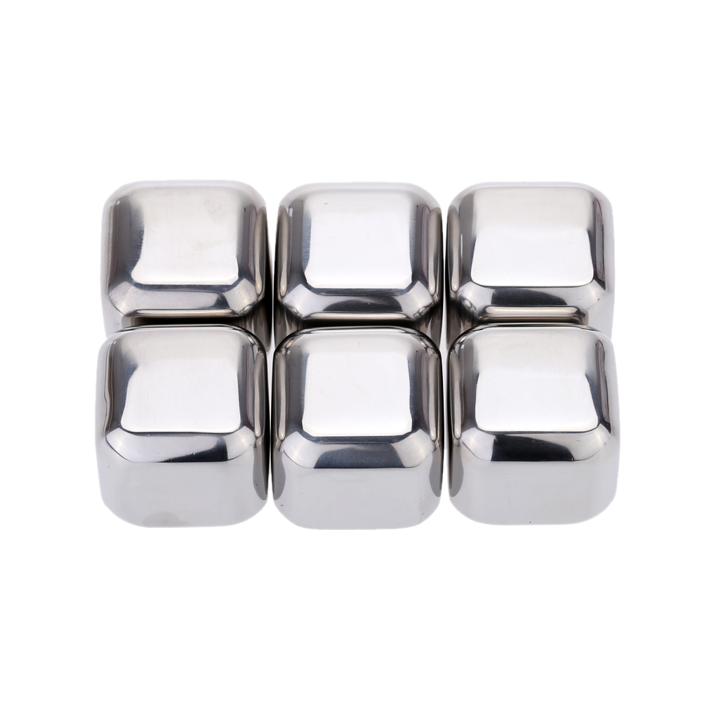 unknown 4Pcs Reusable Stainless Steel Cooler Set Wine Drinks Cooling Chilling Cube with Plastic Storage Case