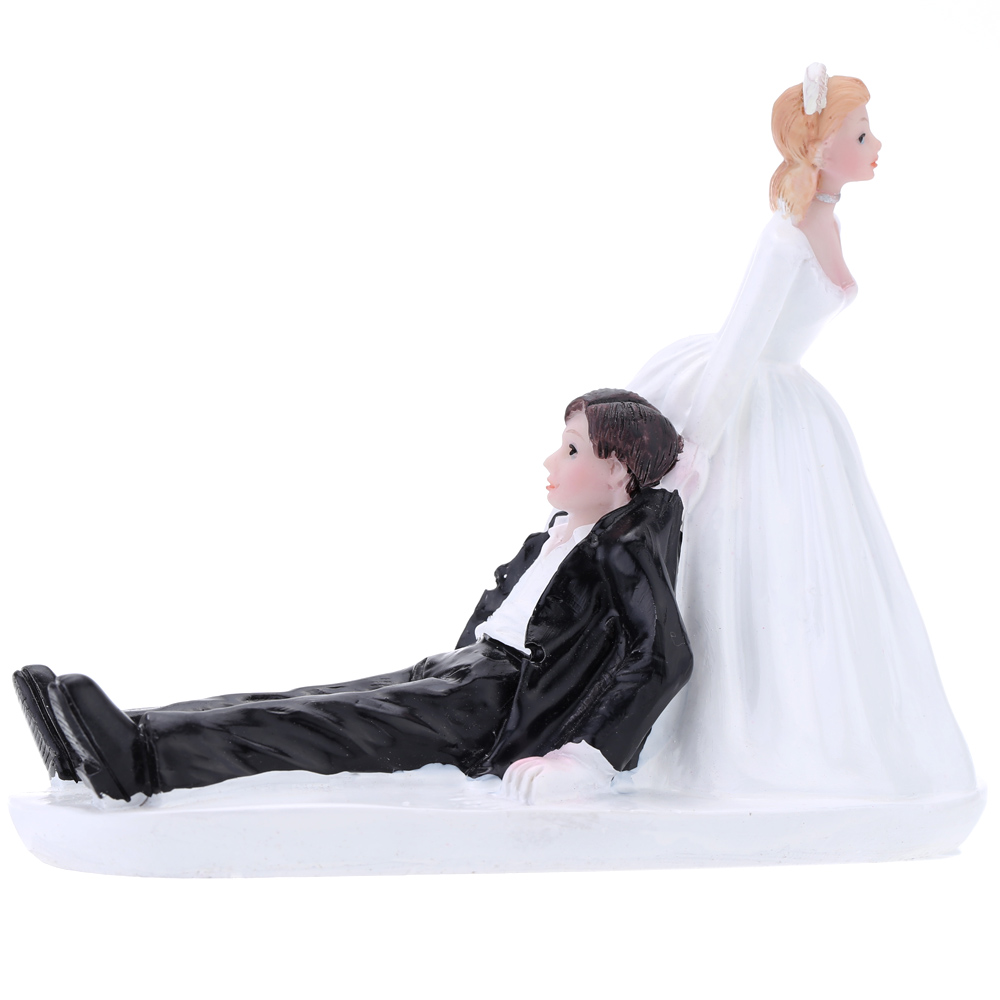 unknown High Quality Synthetic Resin Bride & Groom Wedding Cake Topper Romantic Wedding Party Decoration Adorable Figurine Craft Gift