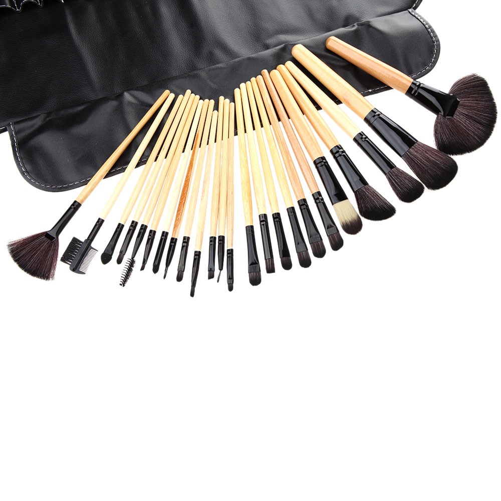 unknown 24 PCS Makeup Brush Set + Black Pouch Bag