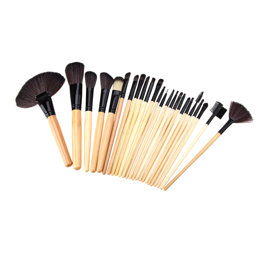 24 PCS Makeup Brush Set + Black Pouch Bag