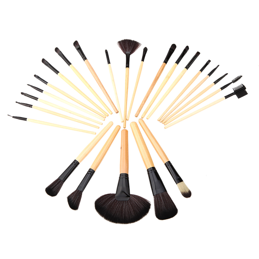 24 PCS Makeup Brush Set + Black Pouch Bag