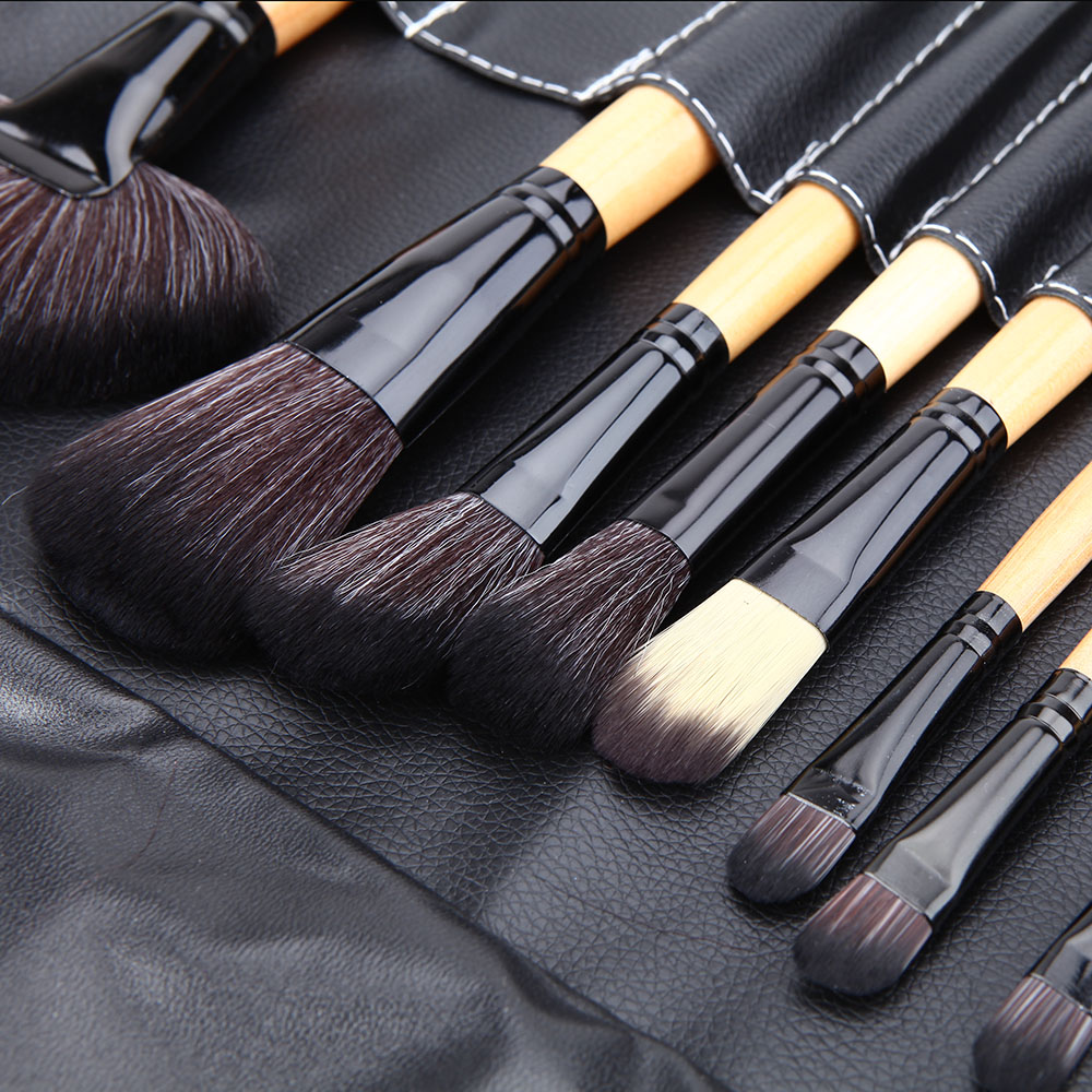 24 PCS Makeup Brush Set + Black Pouch Bag