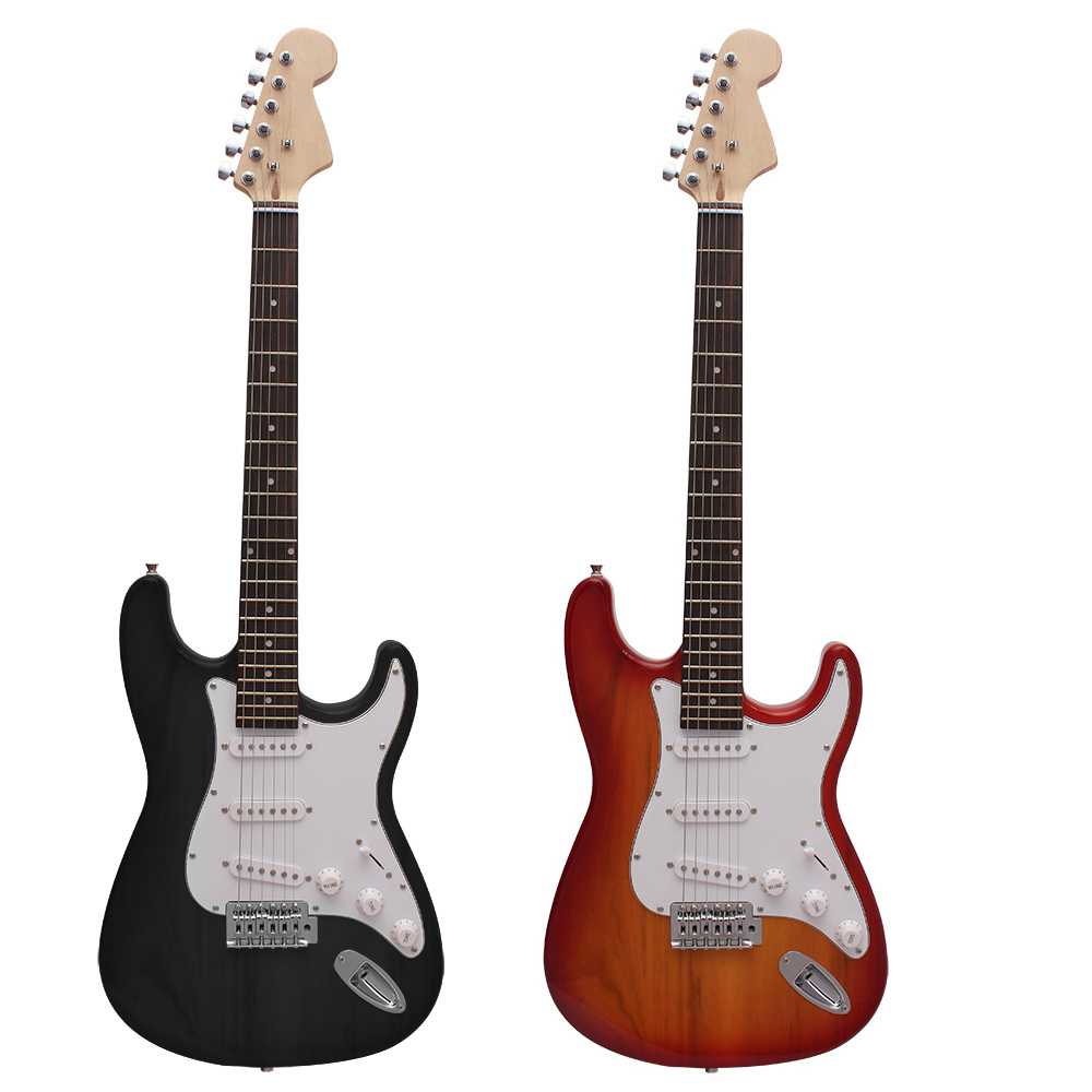 ST Electric Guitar Basswood Body Rosewood Fingerboard with Gig Bag Picks Strap