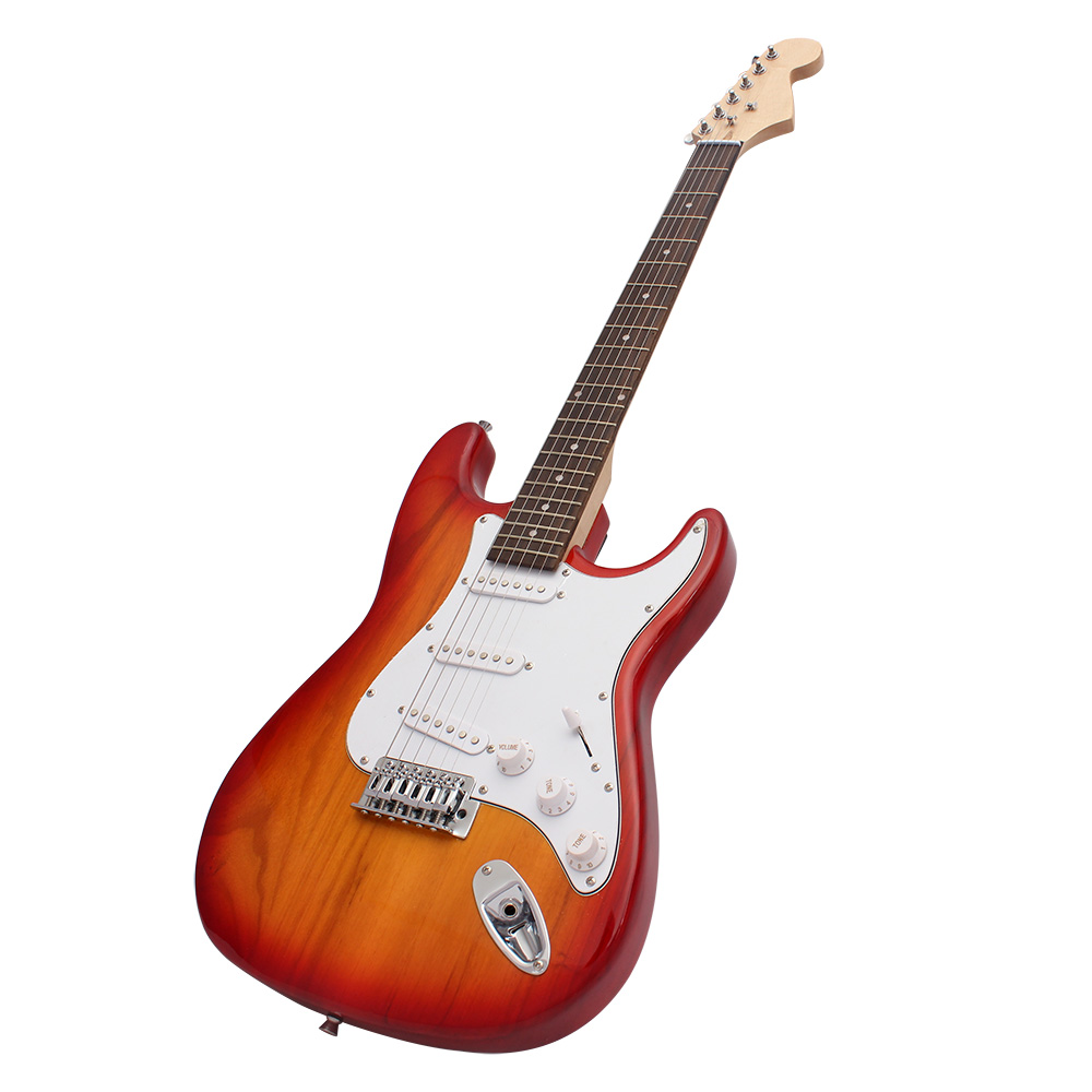 ST Electric Guitar Basswood Body Rosewood Fingerboard with Gig Bag Picks Strap