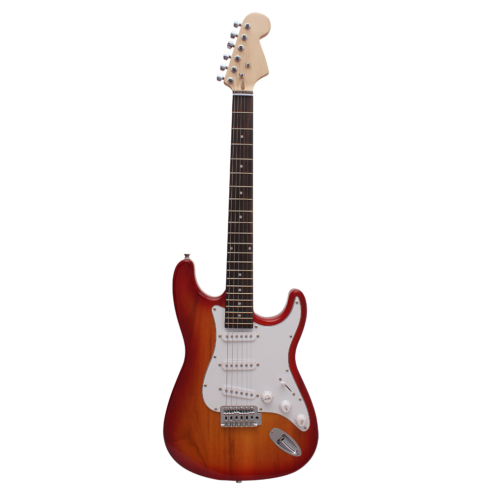 ST Electric Guitar Basswood Body Rosewood Fingerboard with Gig Bag Picks Strap