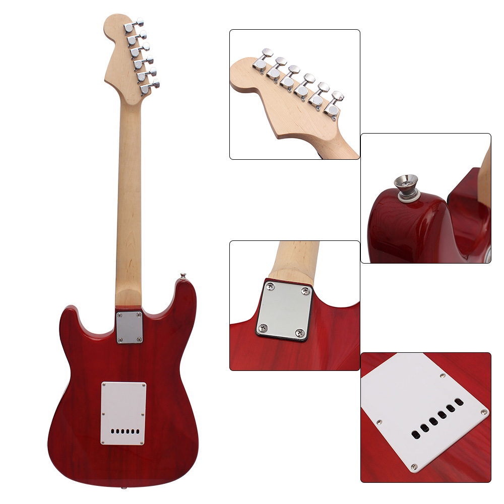 ST Electric Guitar Basswood Body Rosewood Fingerboard with Gig Bag Picks Strap