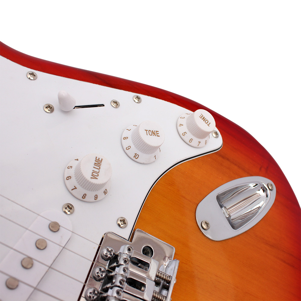 ST Electric Guitar Basswood Body Rosewood Fingerboard with Gig Bag Picks Strap