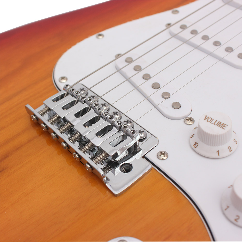 ST Electric Guitar Basswood Body Rosewood Fingerboard with Gig Bag Picks Strap
