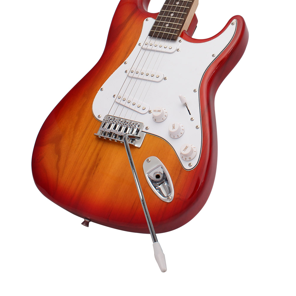 ST Electric Guitar Basswood Body Rosewood Fingerboard with Gig Bag Picks Strap