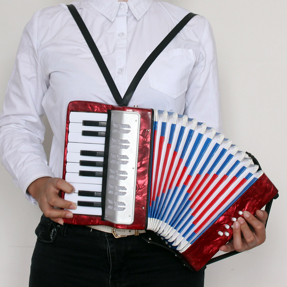 Mini Small 17-Key 8 Bass Accordion Educational Musical Instrument Toy for Kids Children Amateur Beginner Christmas Gift
