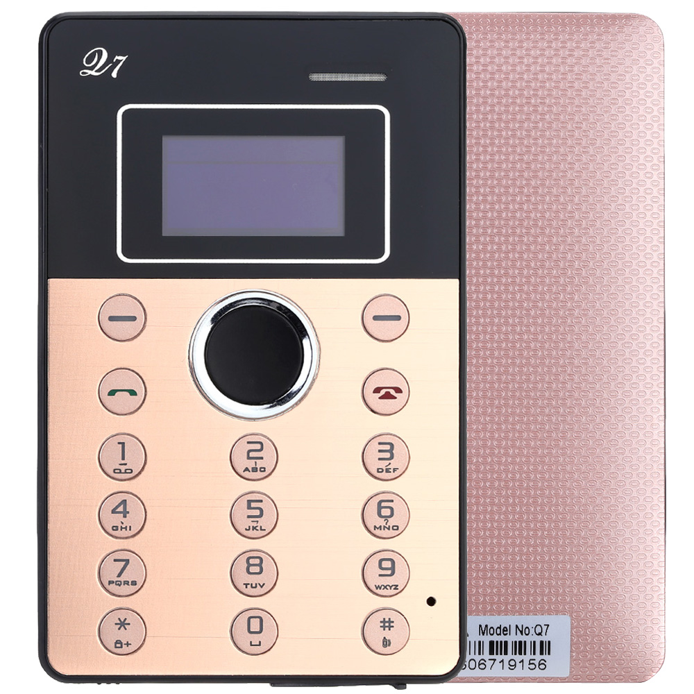 Aiek Q7 2G GSM Card Mini Mobile Cell Children Students Phone Pocket Ultra Slim MTK6261D 0.96" OLDE Screen 260MHz 32MB RAM Low Radiation