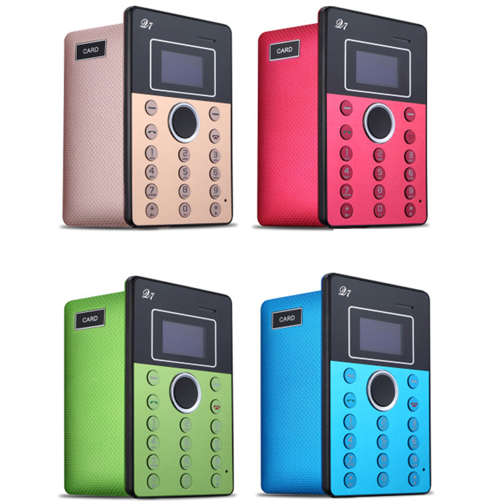 Aiek Q7 2G GSM Card Mini Mobile Cell Children Students Phone Pocket Ultra Slim MTK6261D 0.96" OLDE Screen 260MHz 32MB RAM Low Radiation