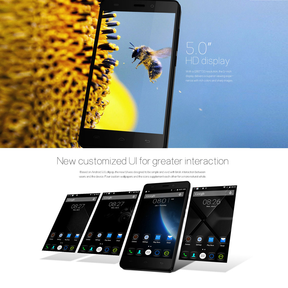 DOOGEE X5 3G Quad Core Smartphone with Free Adapter