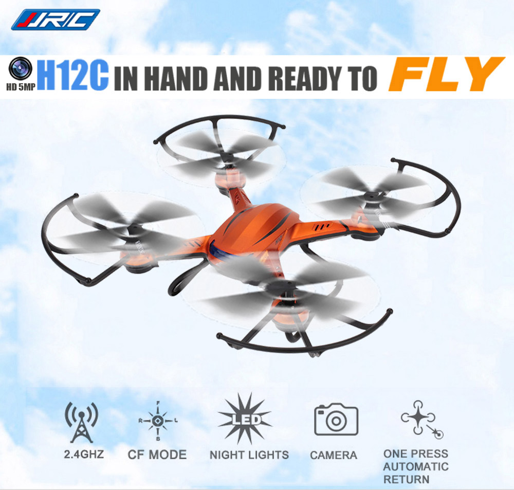 unknown JJRC H12C H12C-5 2.4G 4CH 6-Axis Gyro RC Quad-copter Super Power LED Lights CF Mode One Press Return RTF Drone with HD 1080P 5.0MP Camera