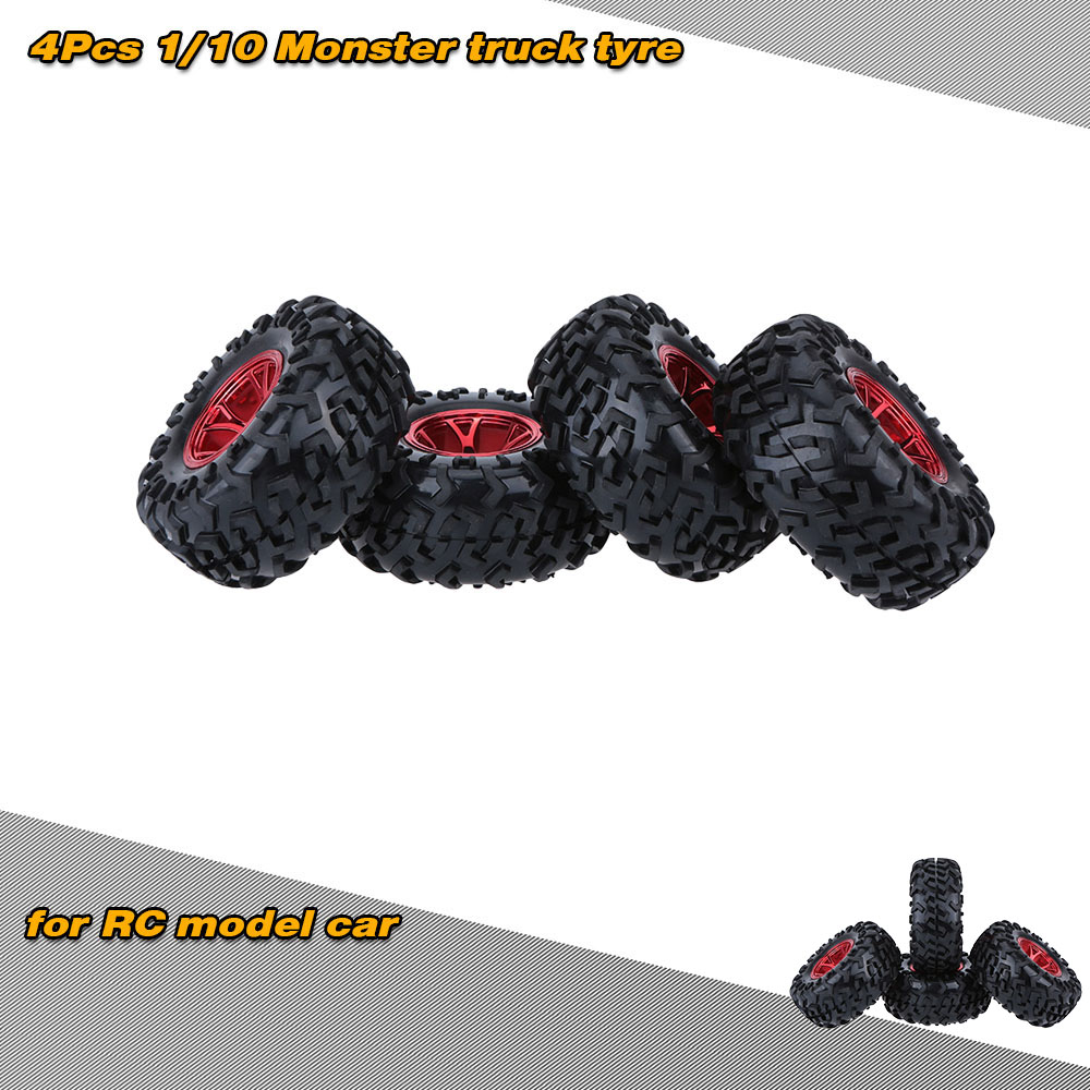 unknown 4Pcs/Set 1/10 Monster Truck Tire Tyres for Traxxas HSP Tamiya HPI Kyosho RC Model Car