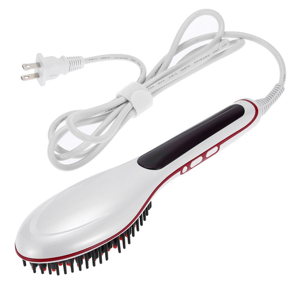 unknown 2015 Hot Sale Professional Automatic Straightening Irons Comb With LCD Display Electric Straight Hair Comb Straightener Iron Brush