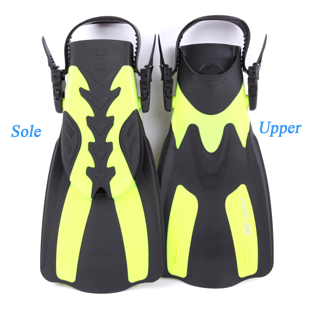 Adult Water Sports Short Snorkeling Swim Fins Flippers W/ Adjustable Heel S0O7