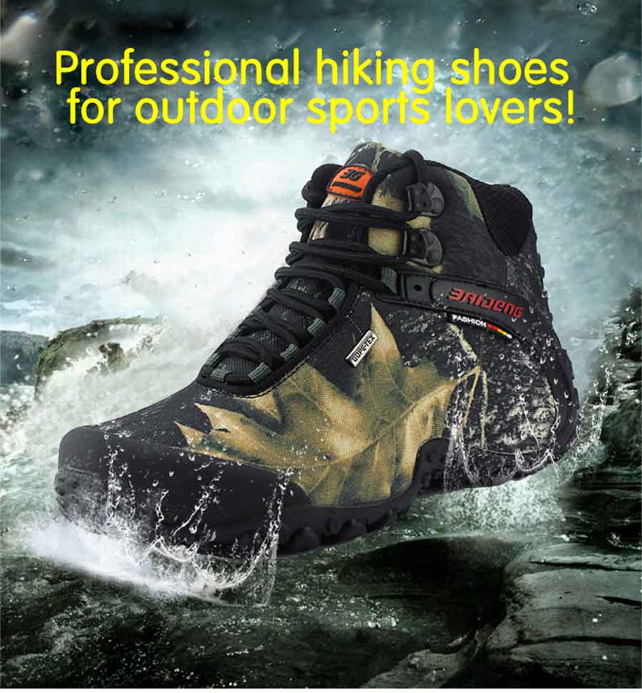 Outdoor Camouflage High Top Shoes Professional Climbing Boots Mens