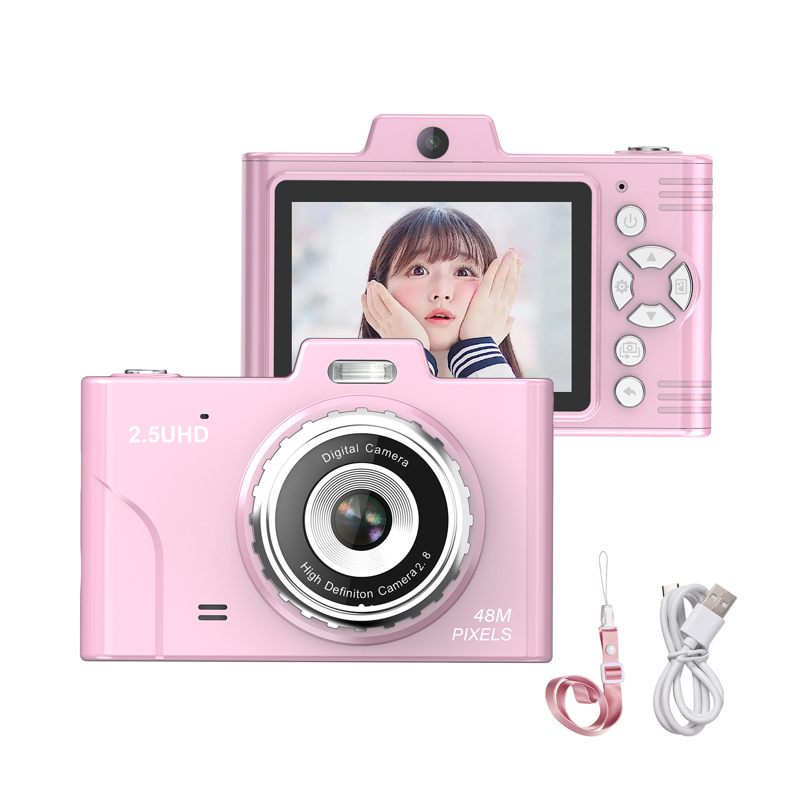 Cámara Digital Abanopi Portátil Para Niños 48MP 1080P Con Soporte Óptico De 2,8 Pulgadas