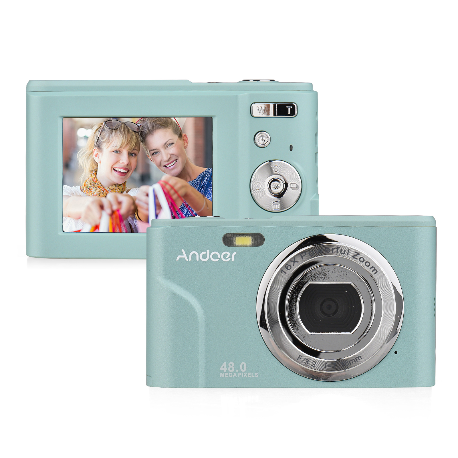 thumbnail image 1 of Andoer Cámara de vídeo 48MP 1080P Batería integrada 16X Zoom Bolsa de transporte, 1 of 8