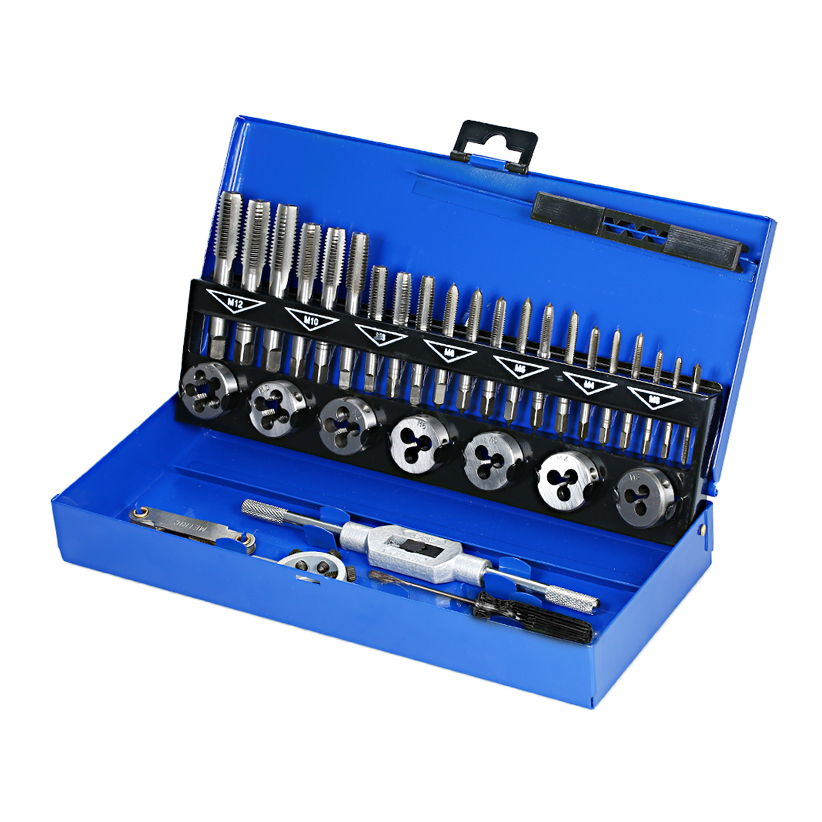 thumbnail image 1 of Carevas Traje de herramientas, conjunto de bits Kit Herramienta de mano Carbido Pcs Hss Tap Corte oscuro -m12 Carbido de mano Tap Herramienta de carburo Tap And Die Set Torneo Herramienta de golpe y, 1 of 8