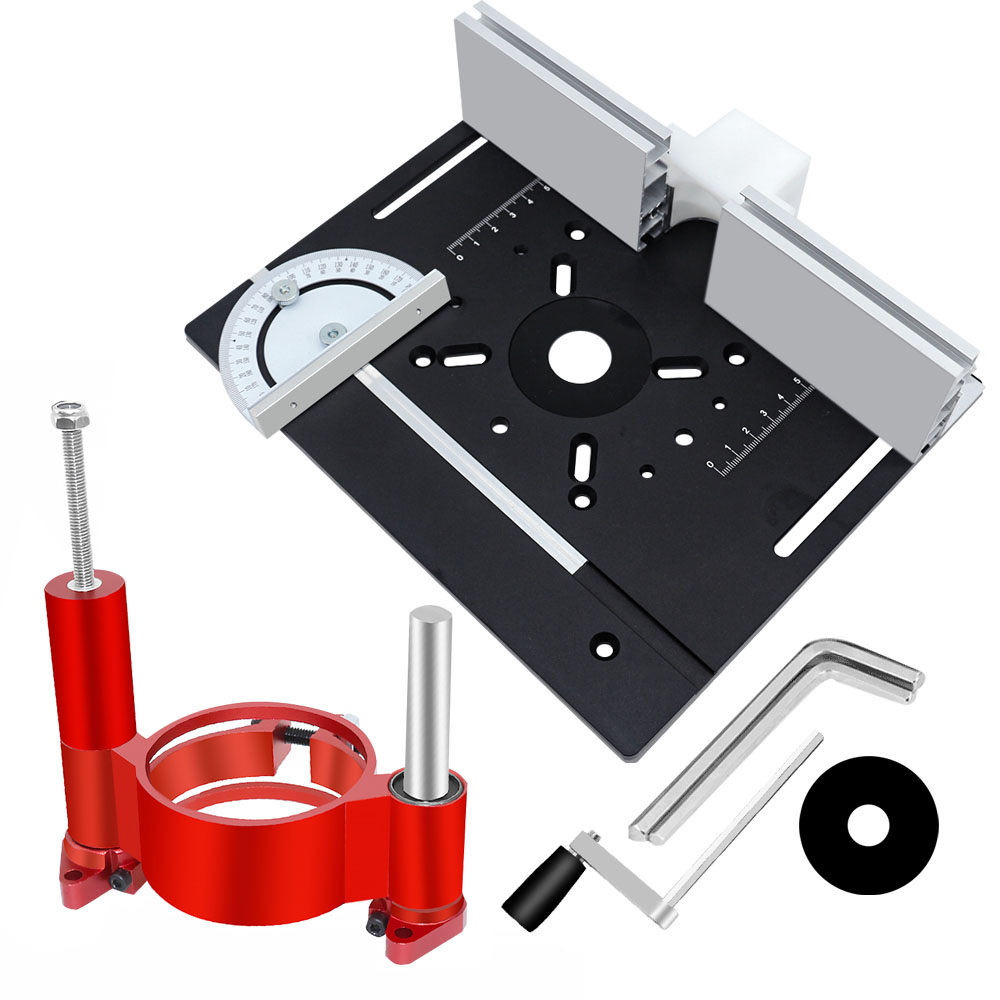 Abanopi Insertar placa de 47 mm de diámetro 63,8-65 mm de 4 conjunto de enrutadores de mesa de enrutadores de aleación de madera de Bancos de aleación de madera Voltear con motores de 63,8-65 mm