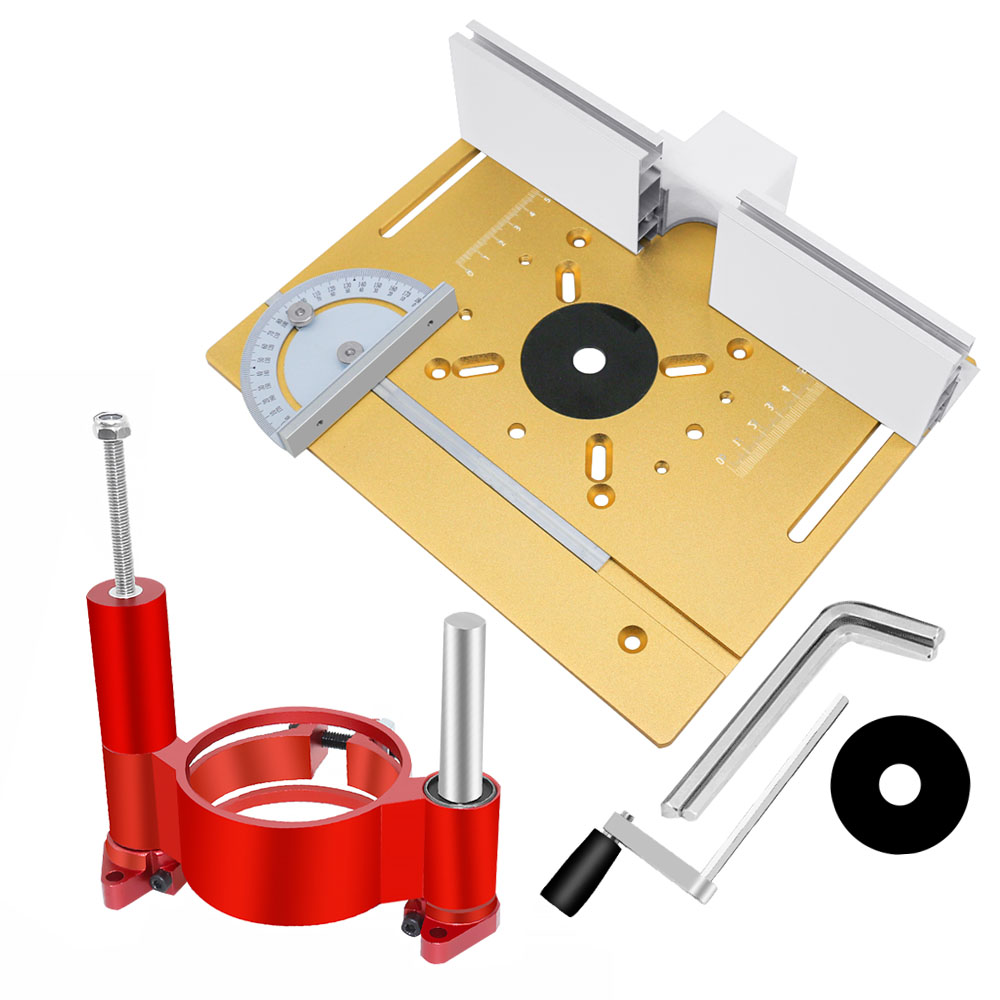 Placa de inserción Tomshoo para enrutador de 4 bancos de madera Aleación 240x200x5mm