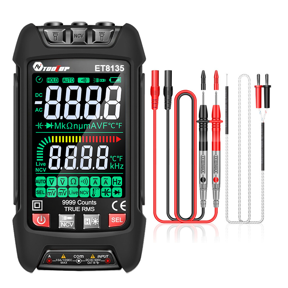thumbnail image 1 of Multimetro digital TOOLTOP resistencia Profesional a diodos pantalla portátil, 1 of 8