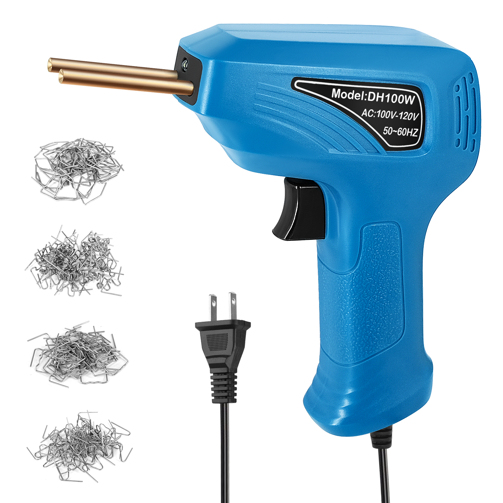 Tomshoo Máquina de soldadura de plástico, Panel de herramientas de grapadora térmica Kit de herramientas térmicas con conjunto de herramientas de grapador portátil Panel de mano Juego de kits con led