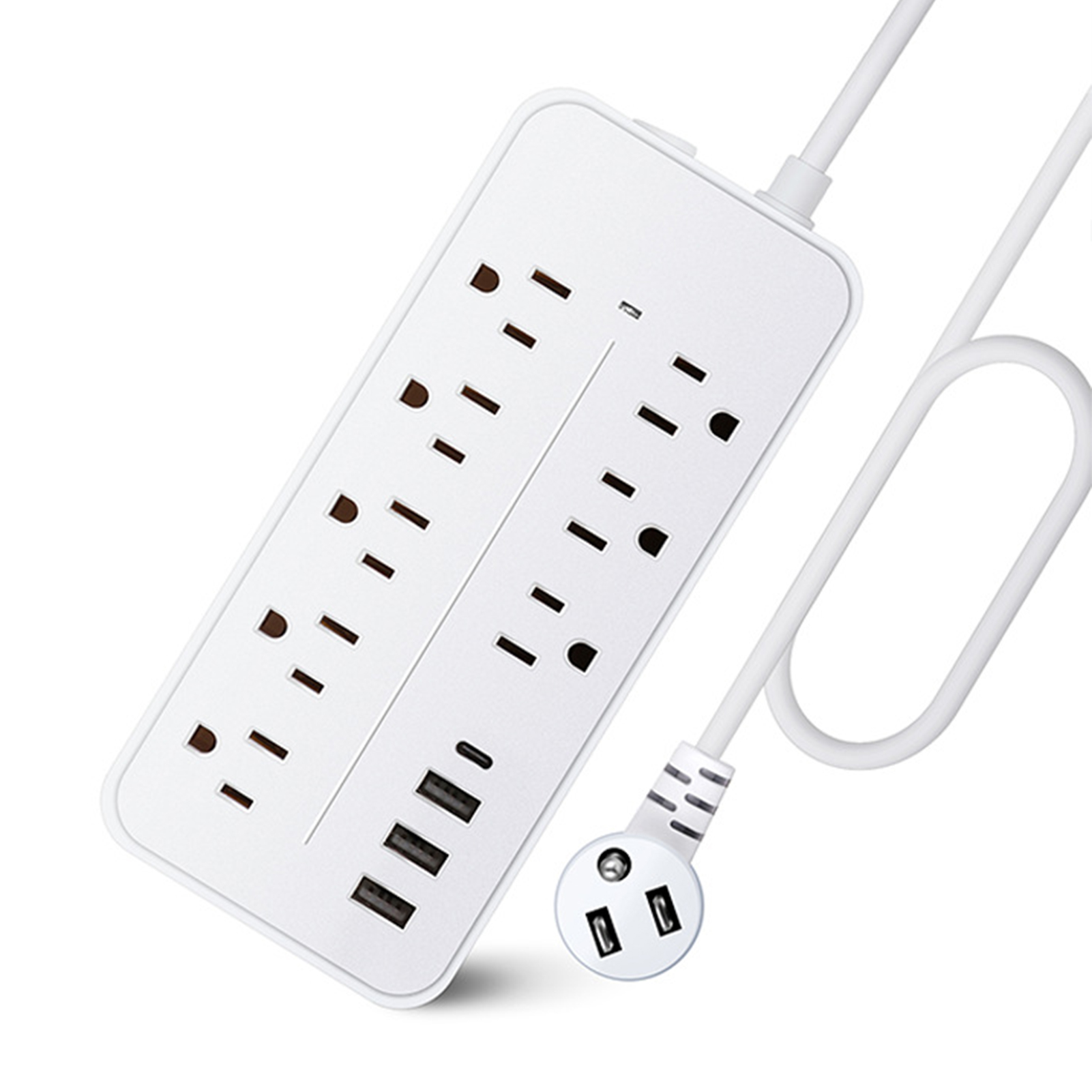 thumbnail image 1 of Tomshoo Conector de toma de corriente, alimentación con 8 montaje en pared de 1700j 8 y 3 puertos planos de alimentación 1700j Muro 3 Usb 1 Instalaciones de alimentación central con alimentación de, 1 of 8