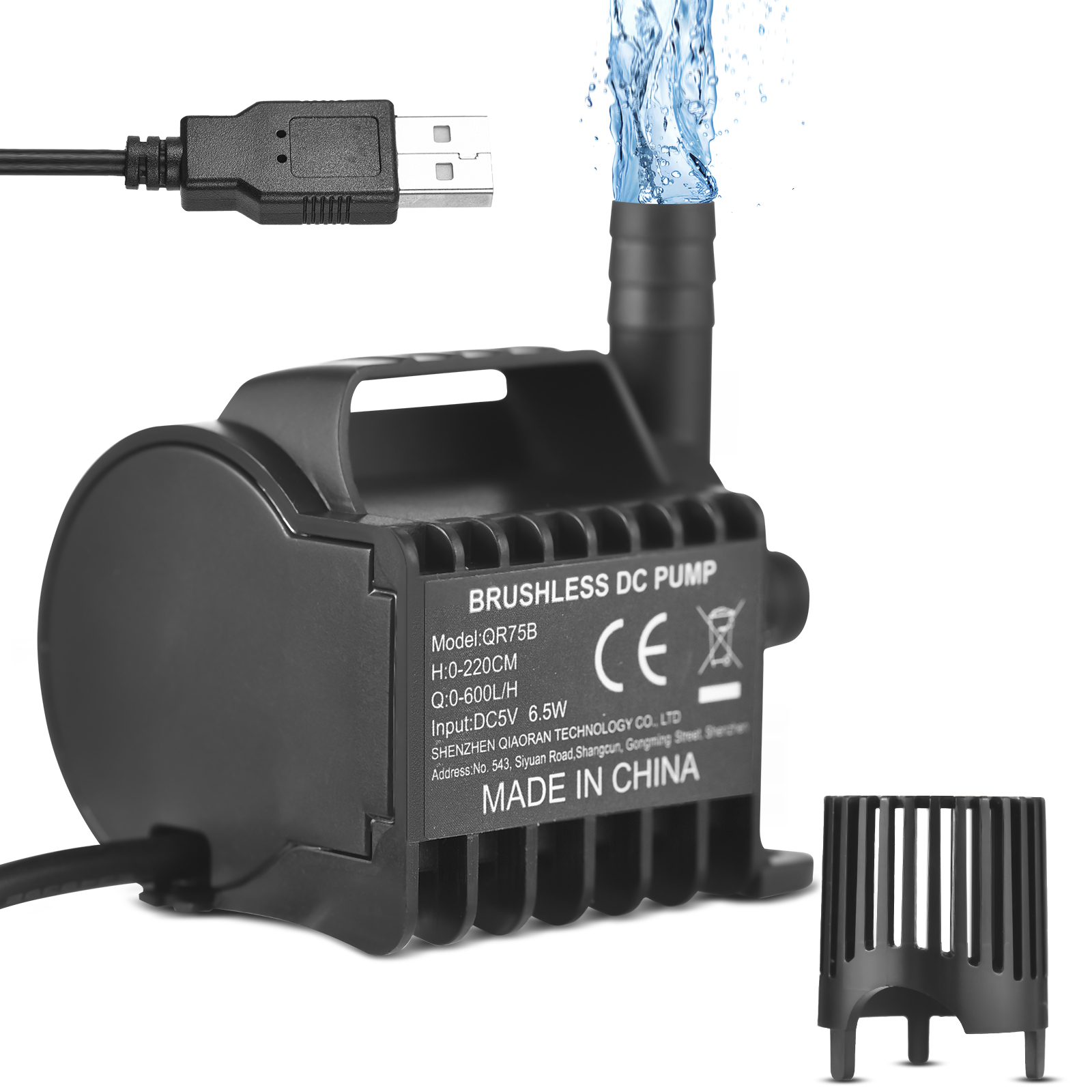 thumbnail image 1 of Bomba de agua sumergible eléctrica Tomshoo 600L/H 7,2 pies, 1 of 8