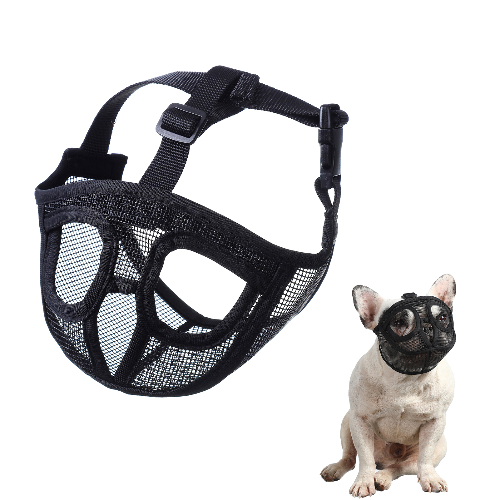 thumbnail image 1 of Bozal ajustable Abanopi de malla para perro corto snotut Multicolor Gris Negro Naranja Azul, 1 of 8