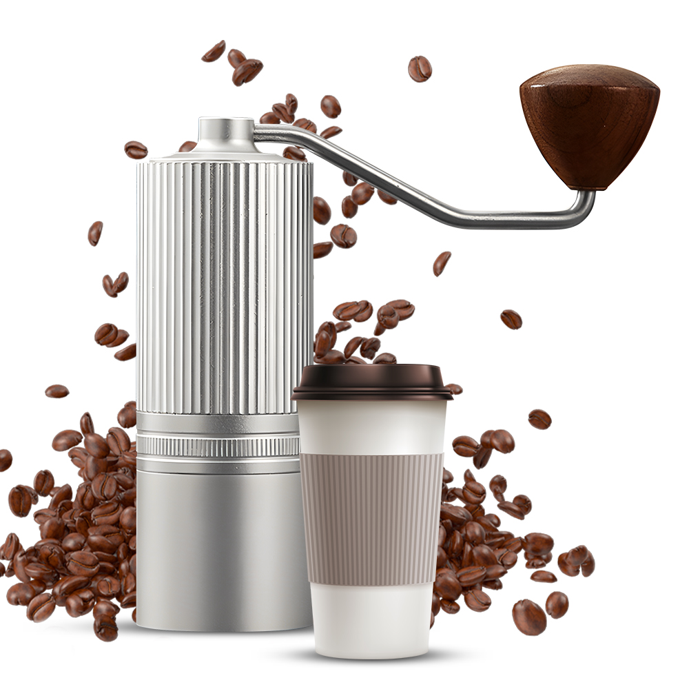 Abanopi Café frijol, molino de café con mano manual portátil Café - Molino de café con café inoxidable Cnc - Uso ajustable/oficina