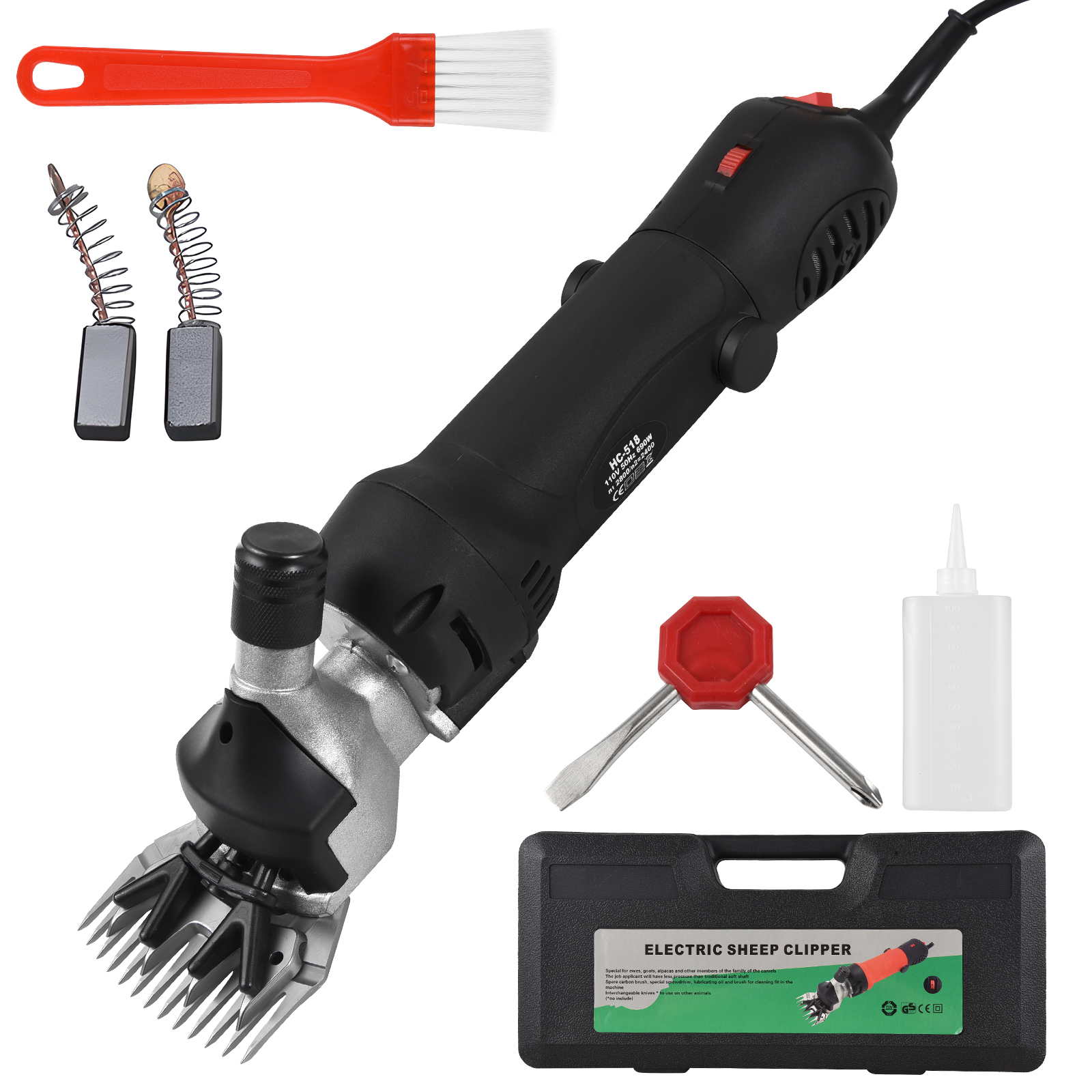 thumbnail image 1 of Tomshoo Cizalla, 690w Kit profesional ajustable Ganadería Ganadera 6 Cizallas de pelo animal 690w Con cepillo de cabeza 6 Velocidad Cepillo y caja, 1 of 8