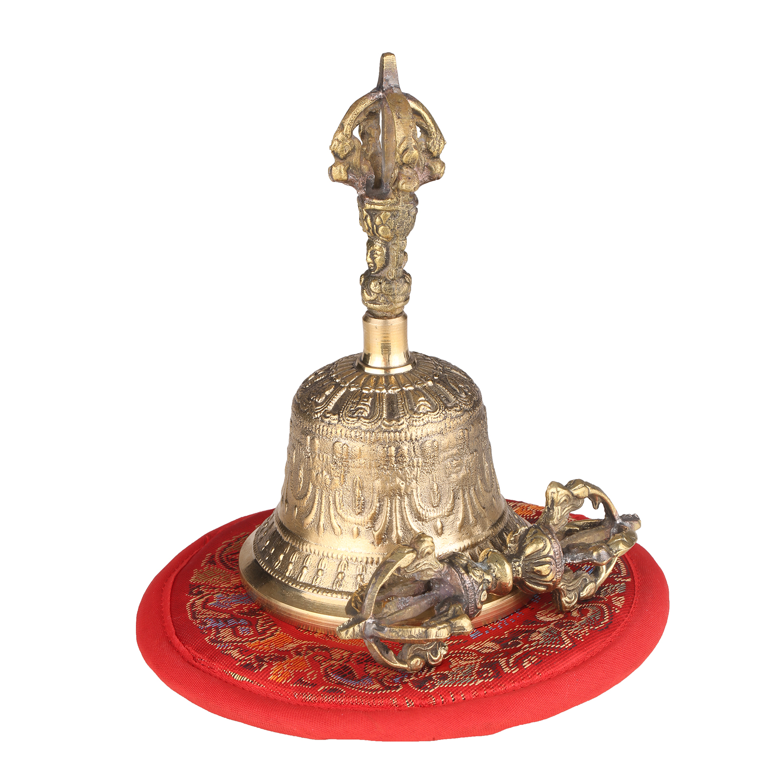 Tomshoo Campana de bronce, Campana con meditación Campana Tibetana Meditación Campana de Mano Dsfen Bell Funien Tibetano Laoshe Leeofty Campana llena de bronce