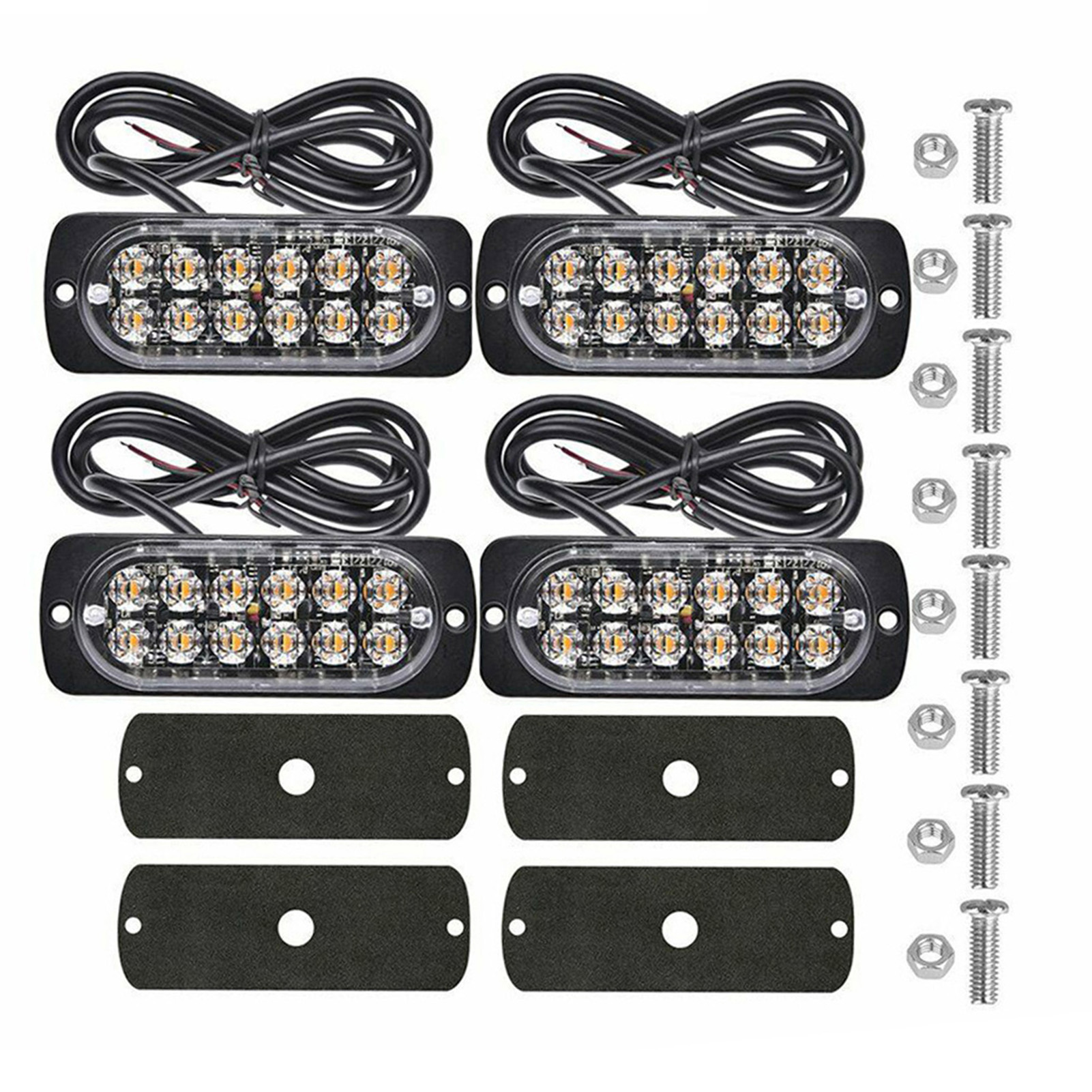 thumbnail image 1 of Tomshoo Luces de advertencia para automóviles, Led White Side 12 Barras de marcador blanco Lámpara Huiop Buzhi Eryue Car Eryue4pcs, 1 of 8