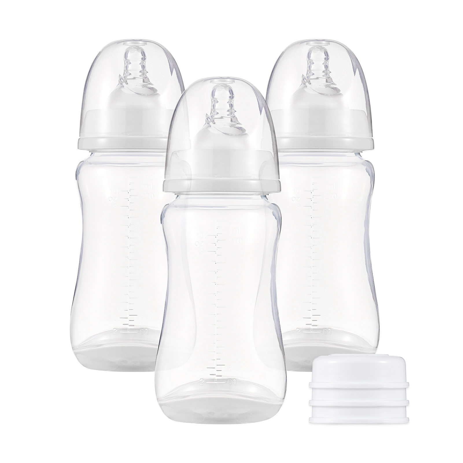 thumbnail image 1 of Abanopi Botella de leche, cubierta 300 ml Botellas de bebés blancos Botellas de silicón Frascos de silicona de 300 ml Botellas de pezón esenciales de 8, 1 of 8