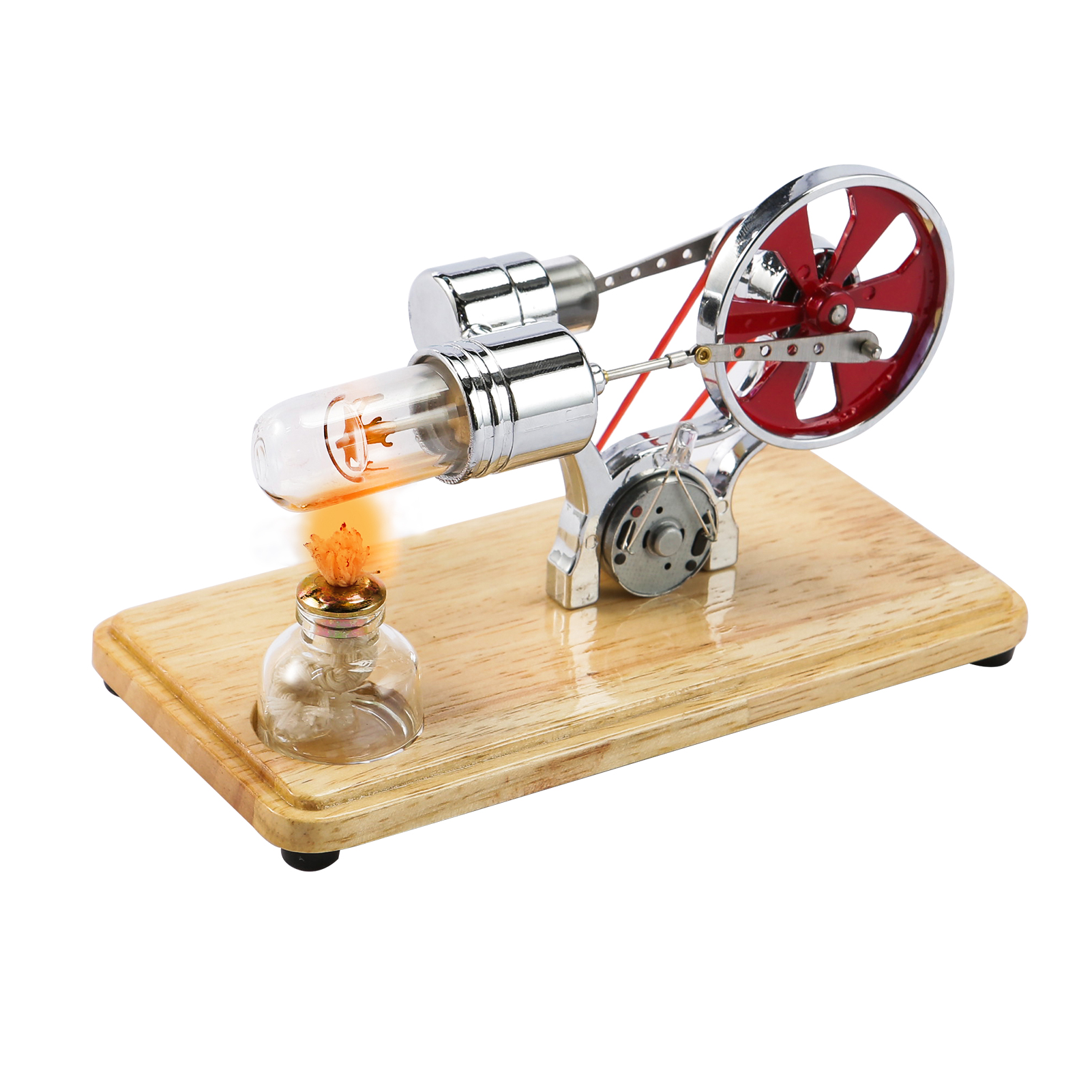 thumbnail image 1 of Modelo de Motor de Aire Tomshoo de Madera DIY con Luz LED, 1 of 8