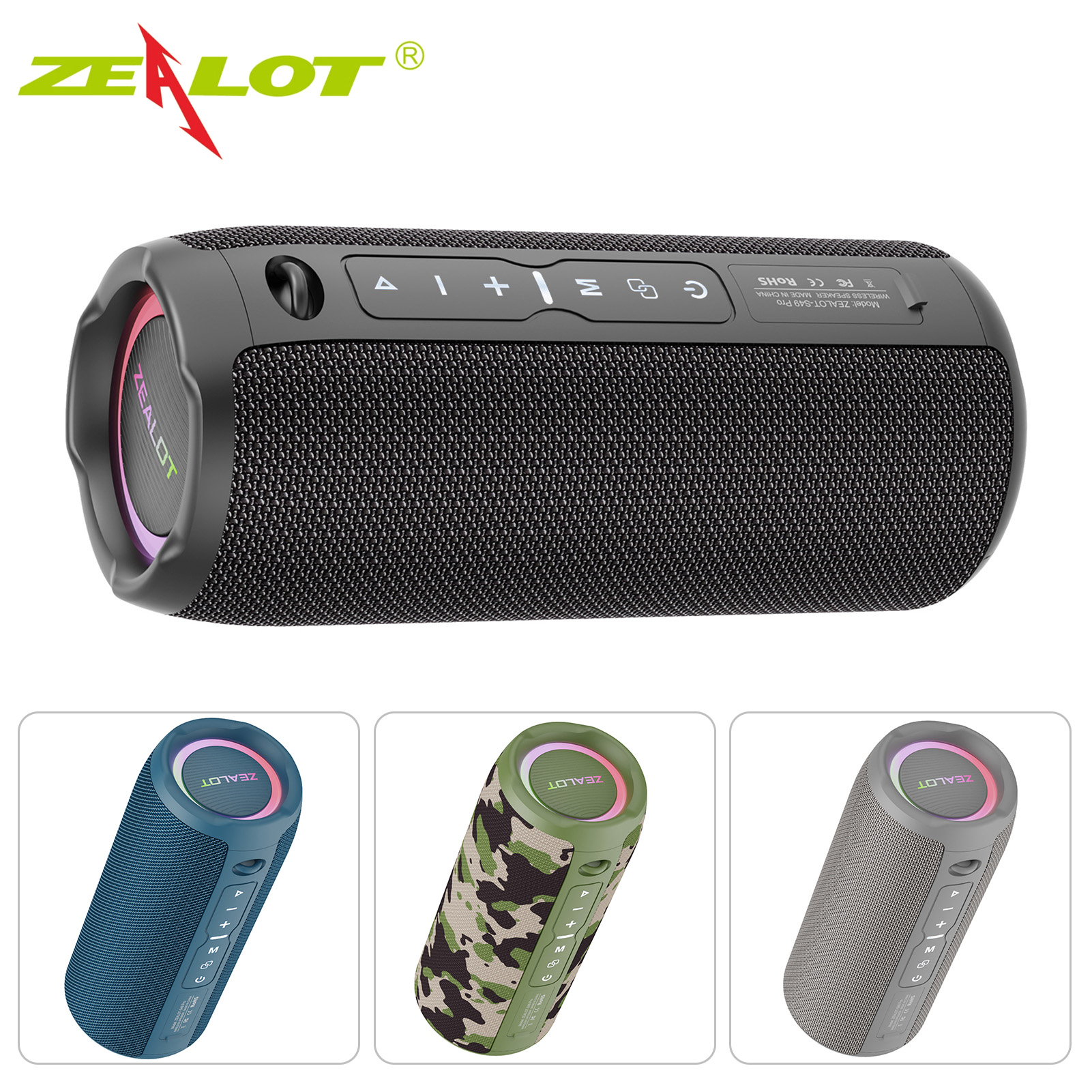 thumbnail image 1 of Caja de voz ZEALOT S49PRO sonido portátil 5.2 HiFi IPX6 impermeable, 1 of 8
