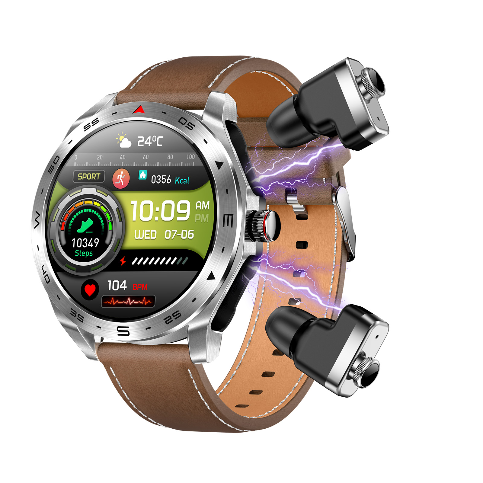 thumbnail image 1 of Carevas Reloj inteligente, cámara remota T95 2 en Bt Llamada en 1 Fitness Ip67 Rate/2 con monitor de pantalla de 1,52 pulgadas Ip67 Compatible con impermeable T95 2 en 1, 1 of 8