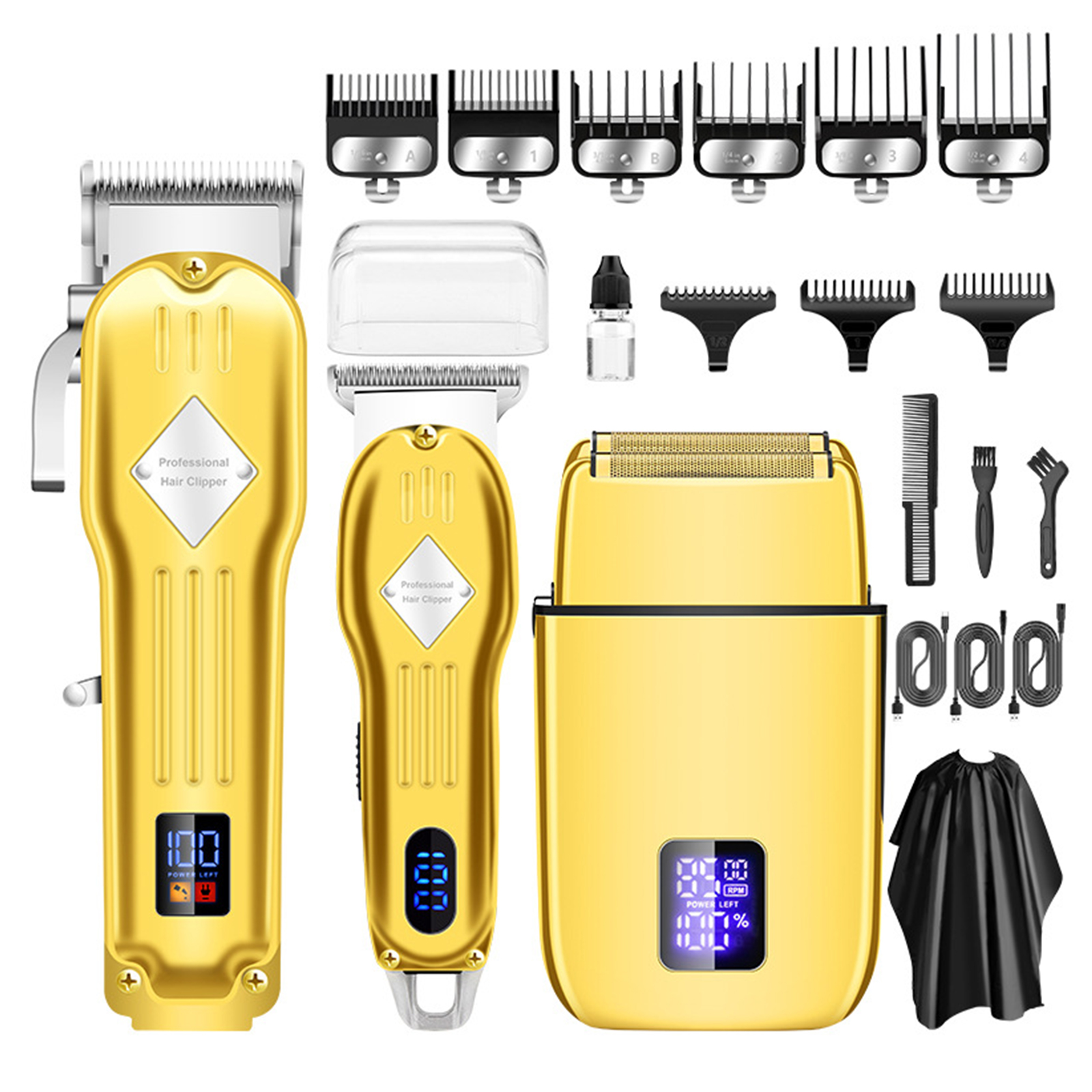 thumbnail image 1 of eccomum Cortadores de pelo, 9 peinados Kit Pantalla 9 peluqueros hombres con Clippers Hombres Cabello con Lcd Kit Clippers calvo Kit Cabeza calvo, 1 of 8