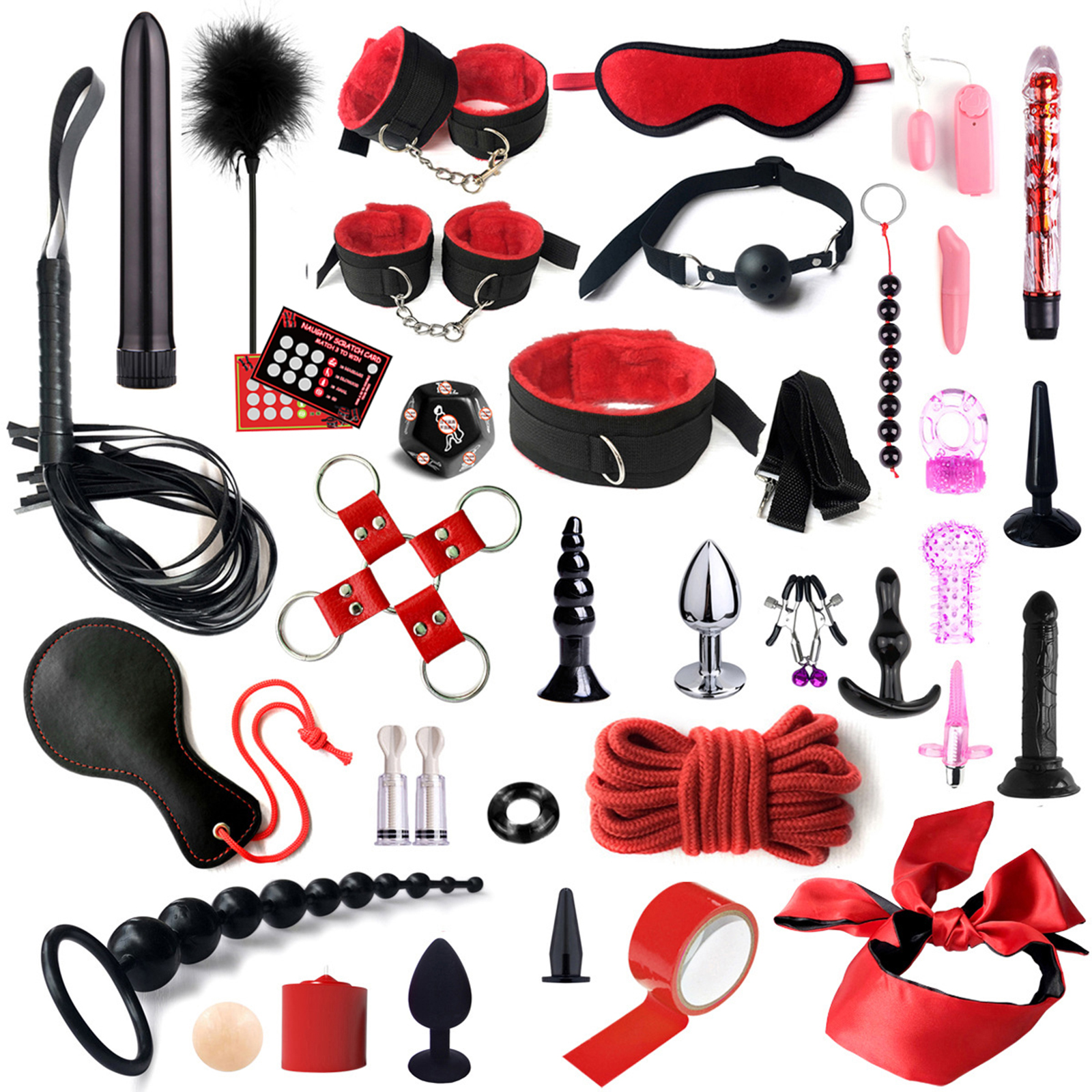 thumbnail image 1 of Abanopi Productos vivos, pinzas para pezones de bolas para los ojos Palo de plumas para los ojos Culos para los ojos Plomo para la boca 35 pcs Conjunto anal Boca para los pezones Esposas para los, 1 of 8