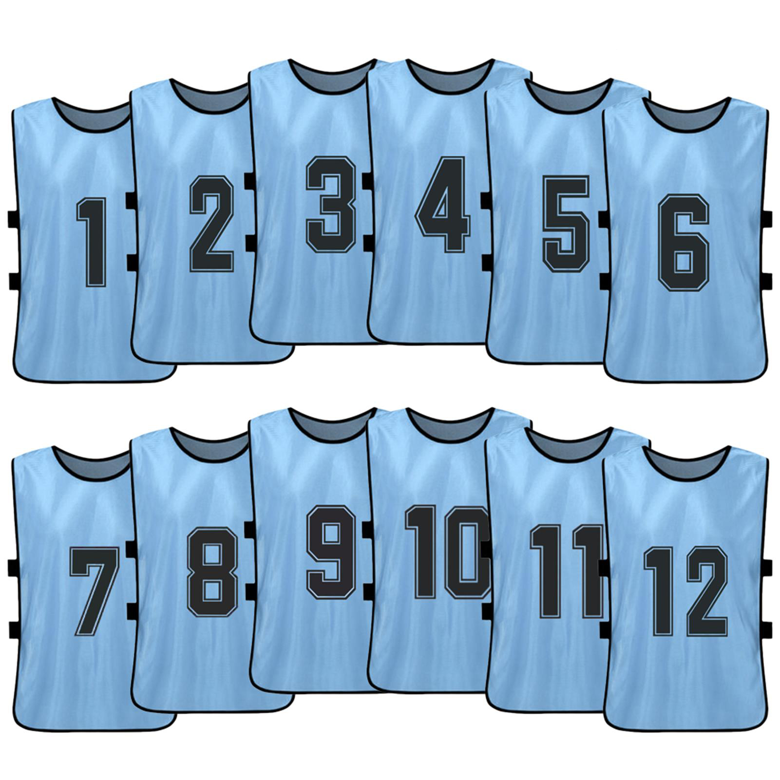 MABOTO Chaleco, Bibs Numerados Equipo de Fútbol Número Equipo de Fútbol Rápida Pinnies Fútbol Rápida Bibs Numerados Vest Jinmie Mewmewcat 12 Pcs Pinnies