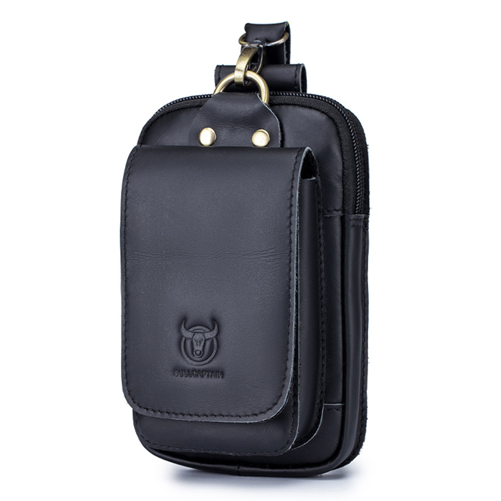 thumbnail image 1 of BULLCAPTAIN Paquete de cuero, cinturilla de cartera Bolso de cinturilla de celda Bolso de cartera Hombres Cuero Cinturón Buzhi Cinturón Rusuo Cuero Hombres, 1 of 8