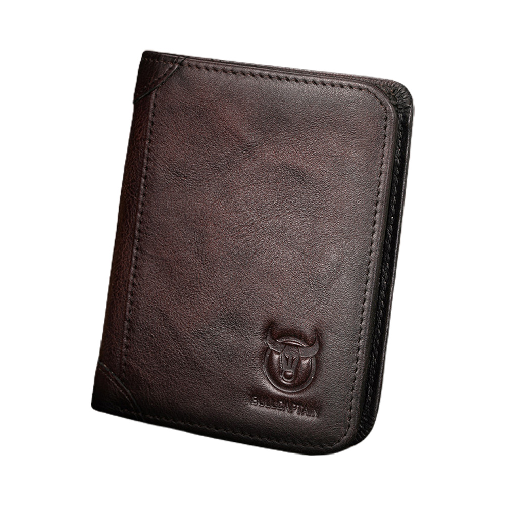 thumbnail image 1 of BULLCAPTAIN Moneda de cartera Rfid Moneda de cuero Moneda de cartera Rfid Moneda de Cuero Qisuo Crédito con Moneda de Cuero de Cuero con Huiop de Hombres de Ventana, 1 of 8