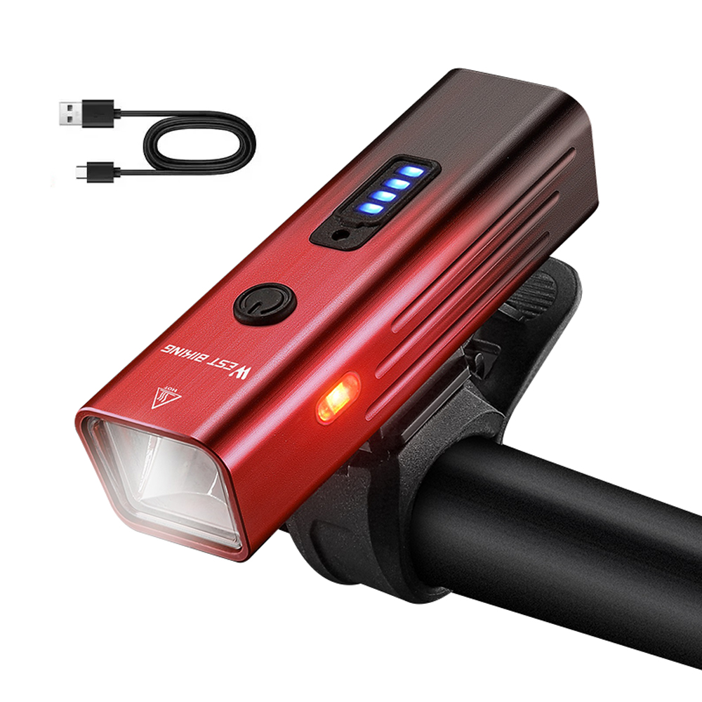 thumbnail image 1 of Luz de seguridad para bicicletas WEST BIKING 250 Lumen USB Aleación de bicicletas, 1 of 8